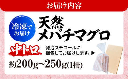 天然 まぐろ 中トロ メバチ（約200~250g（1柵入り））【横須賀商工会議所 おもてなしギフト事務局（本まぐろ直売所 横須賀本店）】[AKAK119]