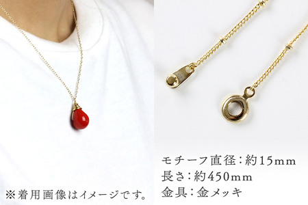 しずくネックレス 【ミディアムグラスグリーン】ガラスジュエリー Glass Jewelry grain アクセサリー 秋田