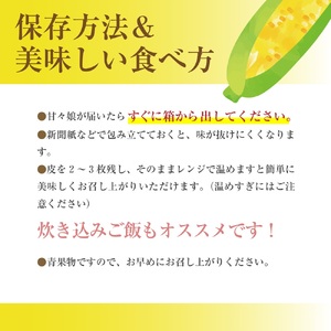 極甘フルーツとうもろこし「甘々娘（かんかんむすめ）」特Ａ品・激選贈答用 5～6本入り 【2026年6月中旬から発送】 アグリ甲斐 [5839-8579] 