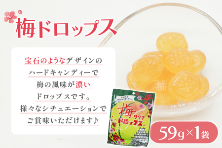 AJ233【ノンストップ！で紹介】 島原城の梅を使った「梅ドロップス」「梅グミ」各1袋　計2袋 [株式会社島原観光ビューロー 長崎県 島原市]