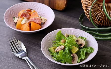 【波佐見焼】マリーゴールド　ボウルM ライトピンク 2枚セット　食器 皿【翔芳窯】[FE460]
