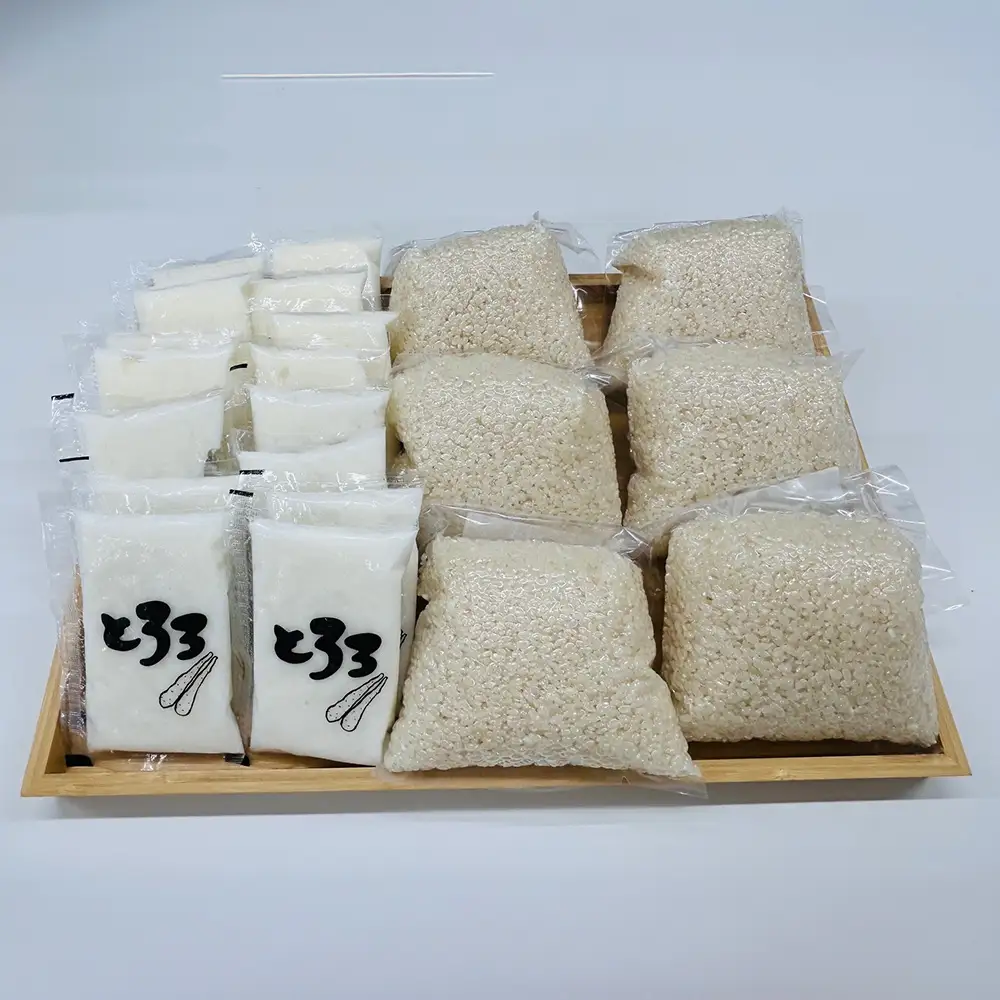 冷凍とろろ50g×15個＋精米まっしぐら2合（300g）×真空6Pセット【米 白米 こめ 長芋 山芋 イチョウ芋 大和芋 とろろ 粘り 冷凍 小分け パック 個包装 簡単 便利 プレーン 贈り物 贈答 ギフト 青森県 東北】【02402-0641】