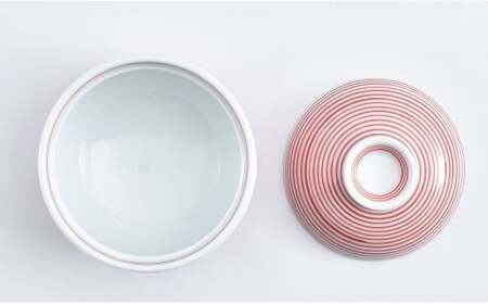 有田焼 かわいい千筋ミニ小蓋物 赤青 ペア【まるぶん】食器 うつわ 茶碗蒸し碗 蓋物 可愛い かわいい A30-847