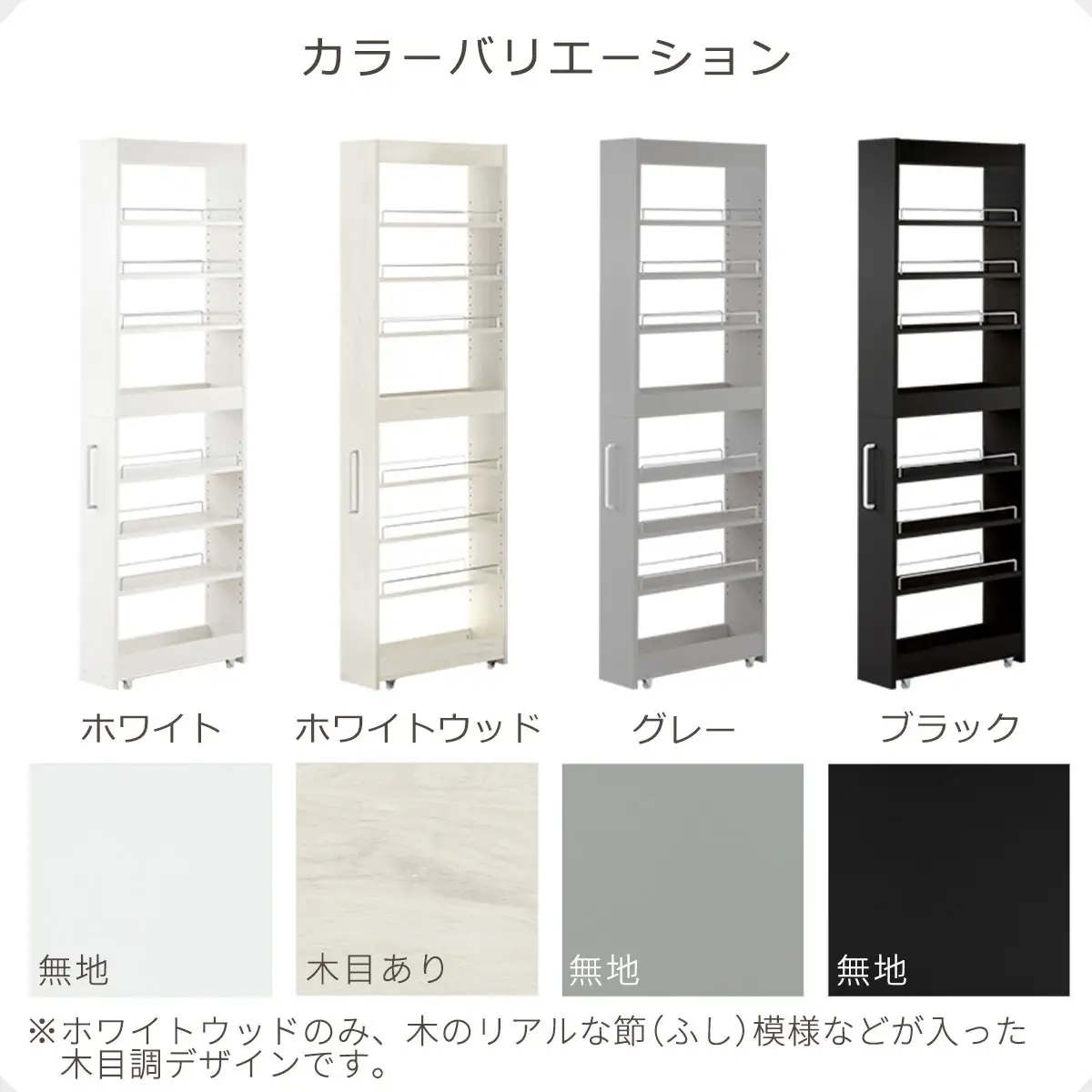 【完成品でお届け】すき間ワゴンラック ハイタイプ〔幅18cm〕（ホワイト）隙間収納 キッチンラック スリム スリムラック キッチン キッチンワゴン 収納 すき間収納 ランドリー ラック 9段 KKANRA945183-0-WH2