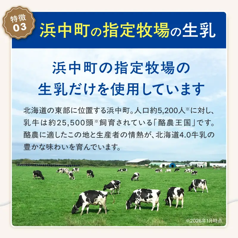 【毎週届く4回定期便】北海道4.0牛乳(1,000ml×2本)_H0026-106