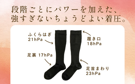京都西陣の絹糸屋さんこころから、おつかれさま。シルク着圧ソックス (ブラック×1足) ふるさと納税 福知山市 【fc-FA022】【株式会社中忠商店】