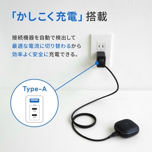 Owltech 最大65W出力 USB Type-C×2 USB Type-A×1 AC充電器 ブラック OWL-APD65C2A1GS-BK【 ガジェット 神奈川県海老名市 】