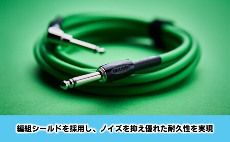 【BOSS】ギター、ベース用ケーブル/3m/L型-ストレート型/グリーン/BIC-10A-GN 【配送不可：離島】ギター ベース ケーブル しなやか 耐久性 静岡 浜松市