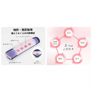 【特許・意匠取得／日本製】寝返りが整体になる《願えりまくらＬ(ロング)》ピンクネイビー