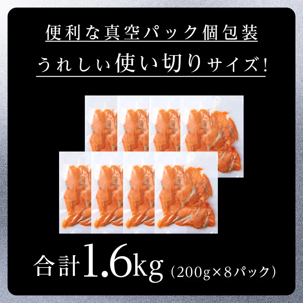 【三洋食品】スモーク シルバー サーモン スライス 200g×8パック 計1.6kg