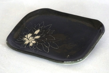 源太夫窯 和食器『角皿』4枚 [黒][0957]