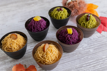 絹糸モンブラン《桜》バラエティセット (団子3種、アイス3種 [和栗 抹茶 紫芋 各1個])[0885]