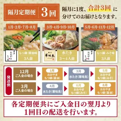 Z08-90 寄附額改定↓↓ 本場博多の味水炊き・もつ鍋食べ比べ定期便【隔月定期便（年3回発送）】水炊き もつ鍋