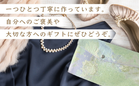 myフクサ(袱紗) スナップ付 水彩画風ジャガード 淡グリーン系
