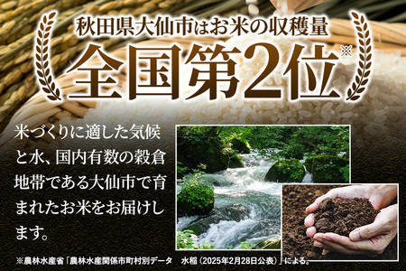 《令和8年産 新米受付》《定期便12ヶ月》米どころ 秋田県大仙市産 ブレンド米【白米】10kg（5kg×2袋）