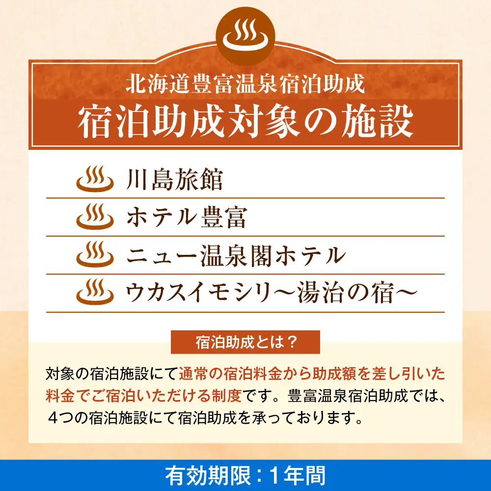 豊富温泉 宿泊助成 9,000円分 
