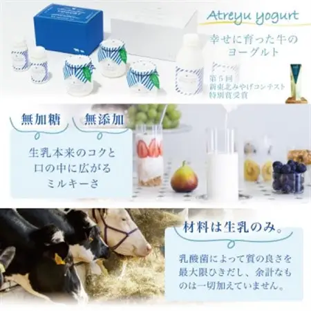 【蔵王村上牧場ホワイトギフト】無加糖プレーンヨーグルト4個＆飲むヨーグルト4本×2セット アトレイユ【配送不可地域：離島】【1677270】