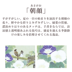 掛け軸「朝顔」 出口華凰 尺五立 サイズ：54.5×190cm 桐箱付 掛け軸 表装 床の間