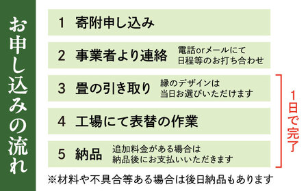 【大村市内限定】畳表替サービス 6畳分 大村市の畳屋さんKATSUTEブランド畳表（国産天然い草）大村市 / 株式会社勝手[ACZJ006]
