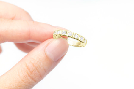 ダイヤモンド リング スクエアー 0.5ct K18 イエローゴールド 指輪 リング ジュエリー ダイヤ 18金 山梨 H-1615YG SWCI001-yg
