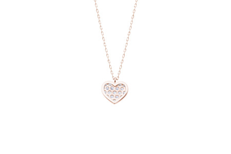 ダイヤモンド ネックレス フラットハートL 0.5ct K18 ピンクゴールド ジュエリー ダイヤ  18金 山梨 H-4819 SWCI011-pg