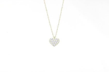 ダイヤモンド ネックレス フラットハートS 0.3ct K18  イエローゴールド ジュエリー ダイヤ 18金 山梨 H-2129 SWCI012-yg