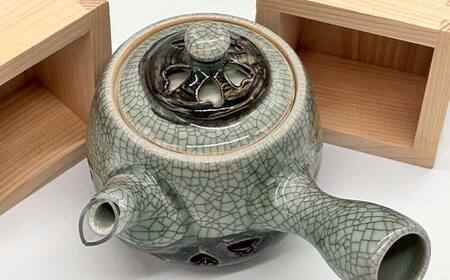 伝統工芸品大堀相馬焼 栖鳳窯 二重焼急須 F6U-367