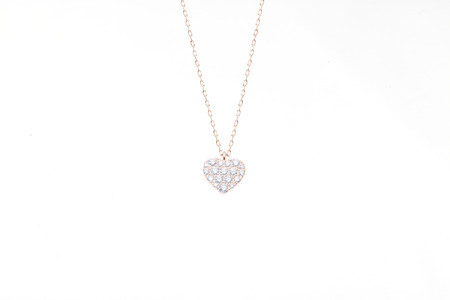 ダイヤモンド ネックレス フラットハートS 0.3ct K18  ピンクゴールド ジュエリー ダイヤ 18金 山梨 H-2129 SWCI012-pg