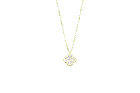 ダイヤモンド ネックレス クローバー 0.3ct K18 イエローゴールド ジュエリー ダイヤ 18金 山梨 H-4861 SWCI016-yg