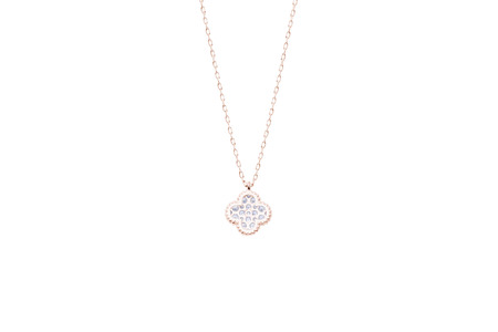 ダイヤモンド ネックレス クローバー 0.3ct K18 ピンクゴールド ジュエリー ダイヤ 18金 山梨 H-4861 SWCI016-pg