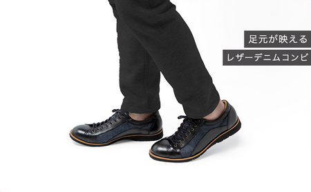 倭イズム ( ヤマトイズム ) 牛革 デニム シューズ 紳士靴 YA3310 24.5cm