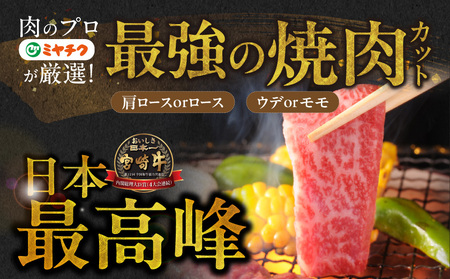 【父の日】牛肉 宮崎牛焼肉2種セット500g×2パック≪6月18日～21日お届け≫〔AC-N2-002-1kg-FG〕_(都城市)  牛肉 宮崎牛 肩ロース又はロース ウデ モモ 焼肉 500g
