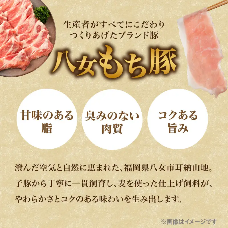 八女もち豚しゃぶしゃぶセット 豚 豚肉 肉 お肉 肩ロース カタロース ロース バラ モモ スライス スープ付き セット しゃぶしゃぶ 福岡県 八女市 072-357