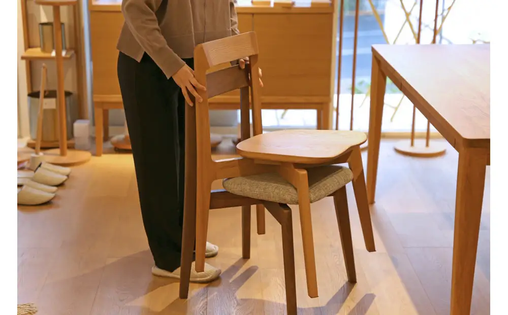 【開梱設置】高野木工 RIALTO CHAIR リアルト チェア オーク(グレー塗装) 板座 【10年保証】