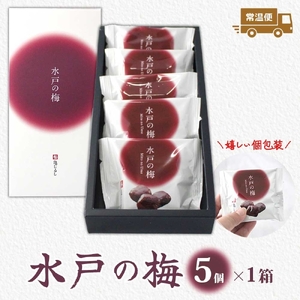 【TVで紹介されました】水戸の梅 5個入 1箱【銘菓 和菓子 白あん 求肥 赤しそ 梅 スイーツ 和スイーツ デザート お菓子 おやつ 老舗 和菓子店 お取り寄せ ギフト お土産 手土産 贈答用 亀印製菓 茨城県 水戸市】（MP-29)