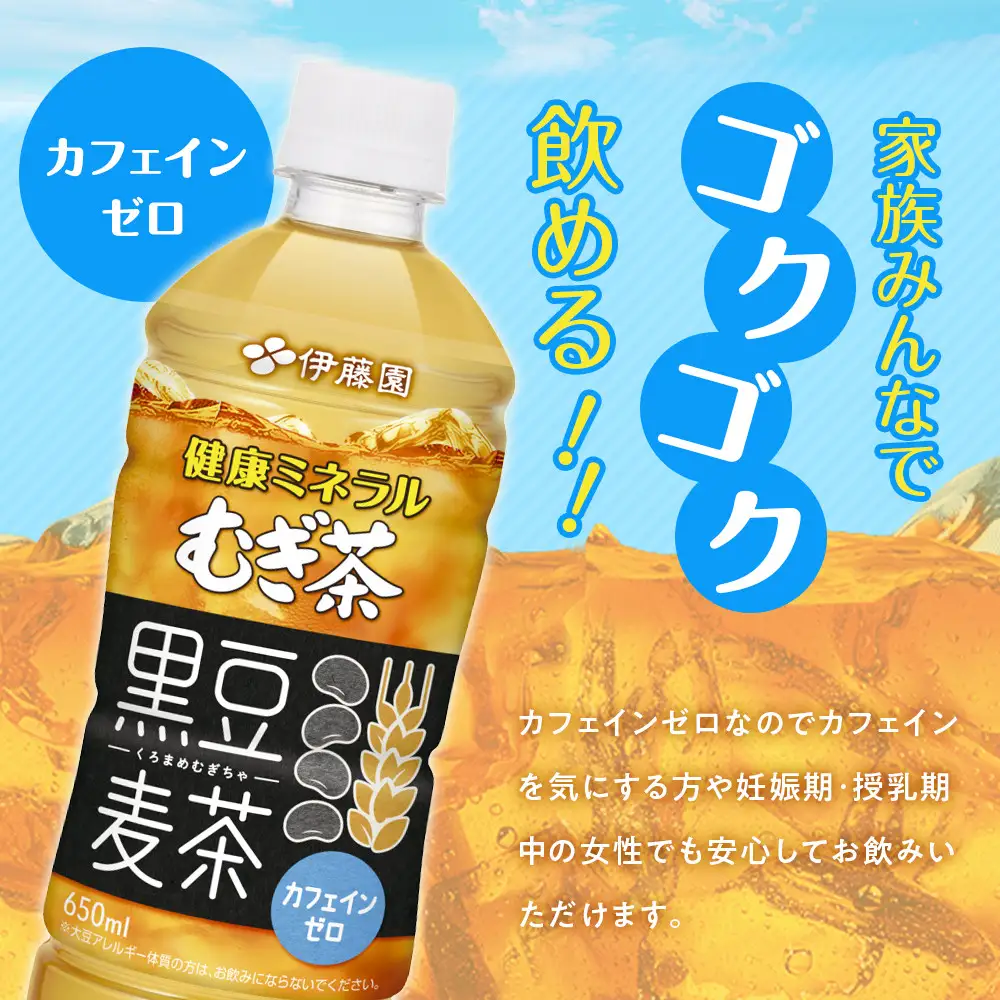 健康ミネラル麦茶黒豆麦茶 650ml×1ケース （24本）