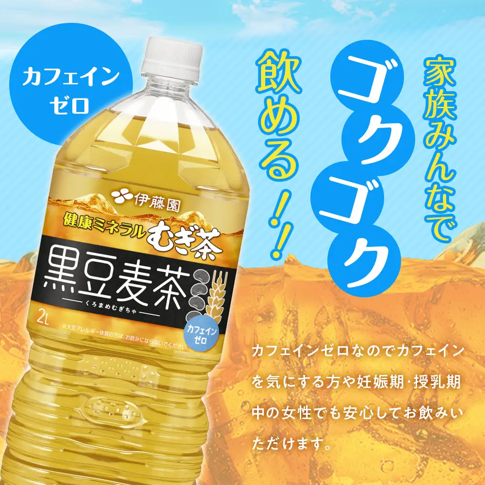 健康ミネラル麦茶黒豆麦茶 2L×1ケース （6本）
