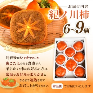 【先行予約】紀の川柿 （果実の中身が黒い！黒蜜柿）希少栽培！ 秀品６個～９個 こだわり農家厳選！【2026年10月上旬から11月上旬頃発送】/ 和歌山県 かつらぎ町 カキ 柿 紀ノ川柿 秀品 紀の川柿 かき フルーツ 旬 秋【kgr044】