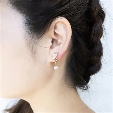 K18YGアコヤ真珠ダイヤモンドピアス　N18【配送不可地域：離島・沖縄県】【1215259】