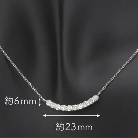 Pt900 ダイヤモンド 0.50ct 湾曲 ペンダント(1点)【配送不可地域：沖縄県】【1345221】