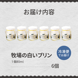 北海道十勝芽室町 牧場の白いプリン6個入り ミルク 極上 牛  牧場 お土産 ギフト me079-008c