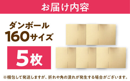 ダンボール 5枚 74×51.5×33.5cm 160サイズ【バイオドットコム】 段ボール 梱包用[MGP019]
