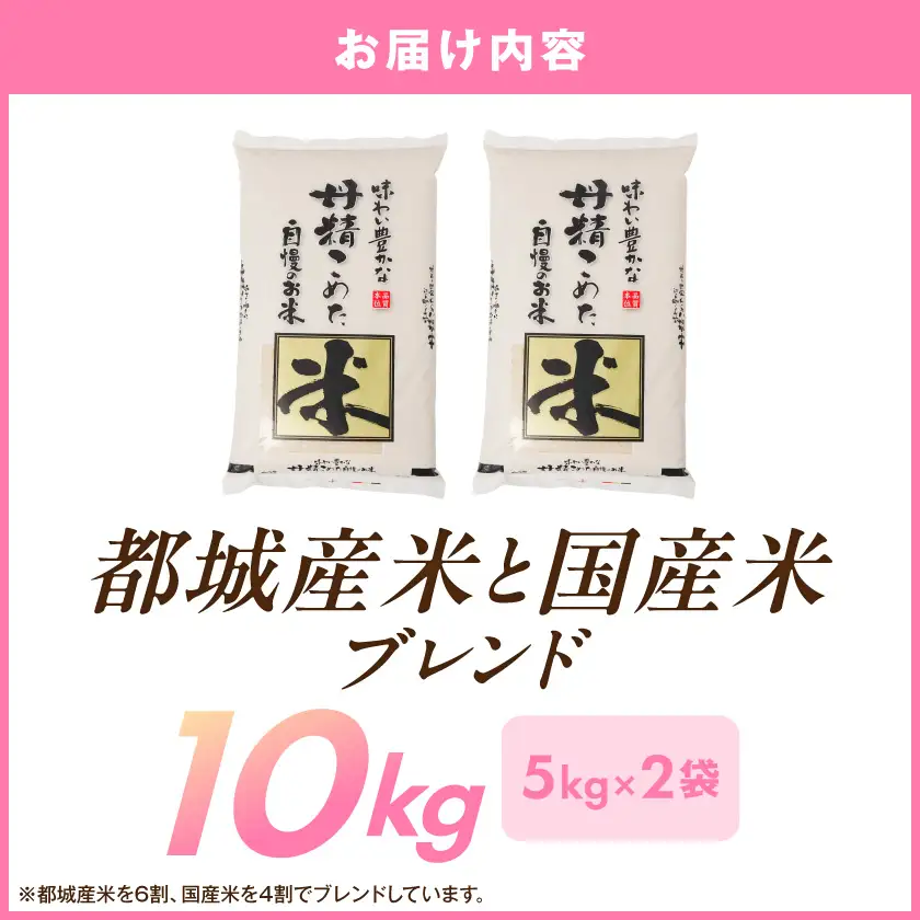 都城産米と国産米ブレンド 10kg≪みやこんじょ特急便≫〔19-33-001-10kg-Q〕_(都城市) お米 国産ブレンド米 10kg 精米