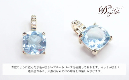 ブルートパーズSQネックレス　天然石 ペンダント 天然石ジュエリー アクセサリー ネックレス ジュエリー レディースアクセサリー 宝石 プレゼント 贈り物