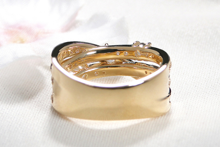 K18YG ハート＆キューピッド ダイヤモンド リング 【0.98ct】鑑別カード・スコープ付 CSR00363-18Y SWAV079