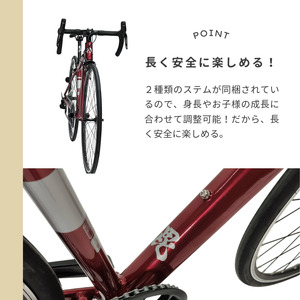 毘沙バイク TAMON エントリーモデル アルミ ロードバイク BTA002 Mサイズ 165cm-180cm 自転車 完成車 ｸﾞﾛｽﾎﾜｲﾄ 規