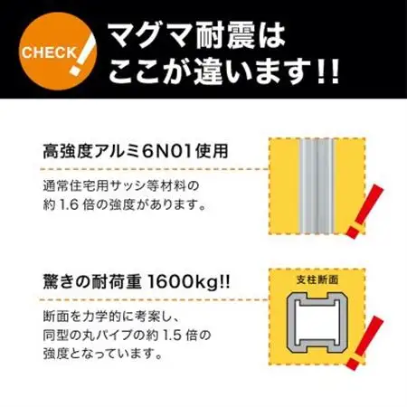 耐震突っ張り棒 マグマ耐震 Mサイズ　2本入り　1セット【1706640】
