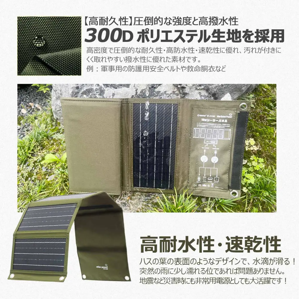 折り畳み式 コンパクトサイズ ソーラーパネル 太陽光発電 ソーラーパネル 電気代節約 エコ 省エネ TYH-C18W