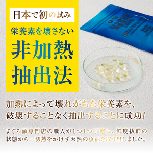 b120-045　【定期便12回】まぐろ非加熱眼窩脂肪油DHA EPAサプリメント：120粒／1袋×12ヶ月