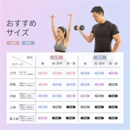 【＆Less FITT】カラーダンベル パープル 3kg トレーニング フィットネス【1715602】